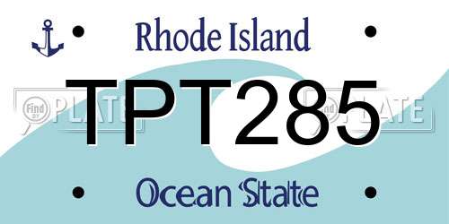 TPT285 Rhode Island License Plate
