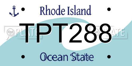 TPT288 Rhode Island License Plate