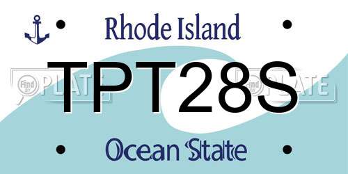 TPT28S Rhode Island License Plate