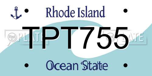 TPT755 Rhode Island License Plate