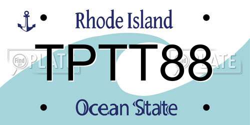 TPTT88 Rhode Island License Plate