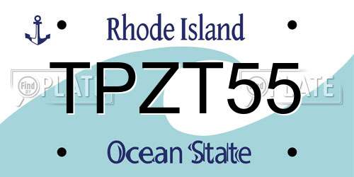 TPZT55 Rhode Island License Plate