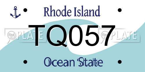 TQ057 Rhode Island License Plate