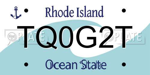 TQ0G2T Rhode Island License Plate