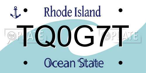 TQ0G7T Rhode Island License Plate