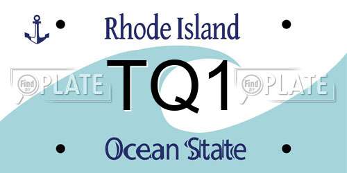 TQ1 Rhode Island License Plate