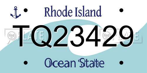 TQ23429 Rhode Island License Plate