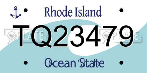 TQ23479 Rhode Island License Plate