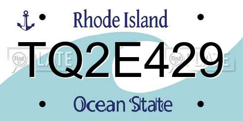 TQ2E429 Rhode Island License Plate