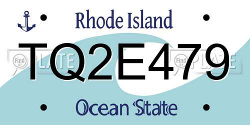 TQ2E479 Rhode Island License Plate