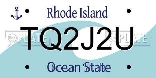 TQ2J2U Rhode Island License Plate