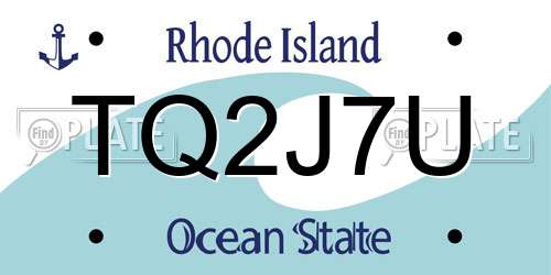 TQ2J7U Rhode Island License Plate