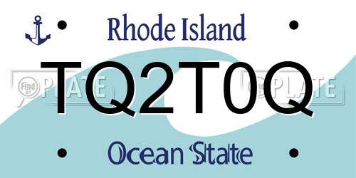 TQ2T0Q Rhode Island License Plate