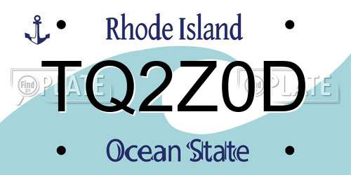 TQ2Z0D Rhode Island License Plate
