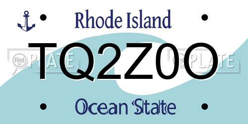 TQ2Z0O Rhode Island License Plate