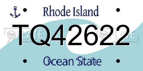 TQ42622 Rhode Island License Plate