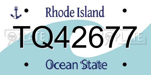 TQ42677 Rhode Island License Plate