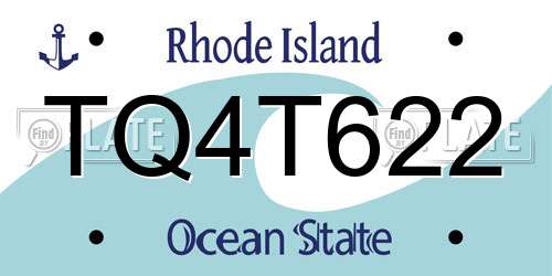 TQ4T622 Rhode Island License Plate