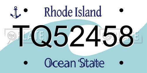 TQ52458 Rhode Island License Plate