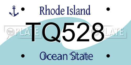 TQ528 Rhode Island License Plate