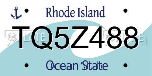 TQ5Z488 Rhode Island License Plate