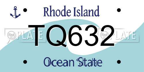 TQ632 Rhode Island License Plate