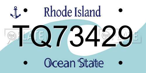 TQ73429 Rhode Island License Plate