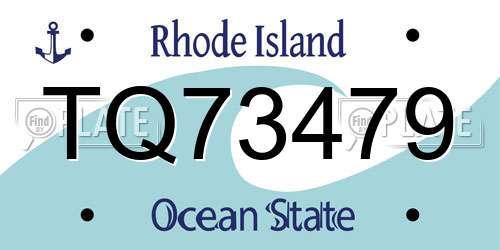 TQ73479 Rhode Island License Plate