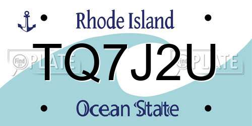 TQ7J2U Rhode Island License Plate
