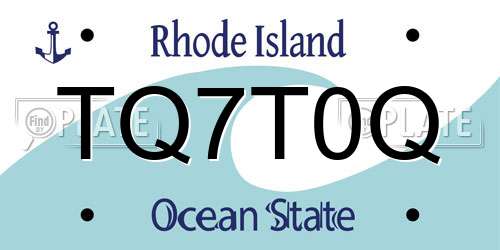 TQ7T0Q Rhode Island License Plate