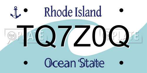 TQ7Z0Q Rhode Island License Plate