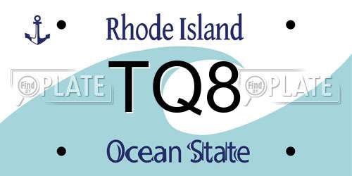 TQ8 Rhode Island License Plate