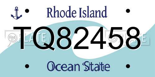 TQ82458 Rhode Island License Plate