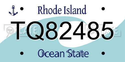 TQ82485 Rhode Island License Plate