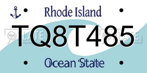 TQ8T485 Rhode Island License Plate