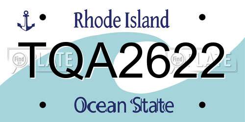 TQA2622 Rhode Island License Plate