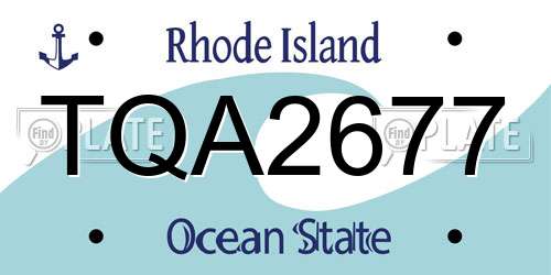TQA2677 Rhode Island License Plate