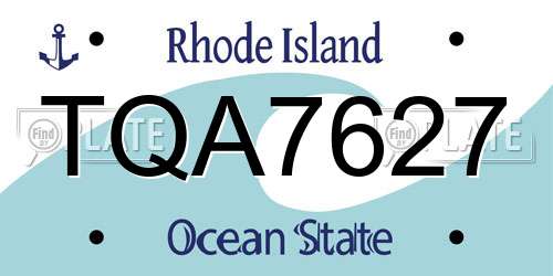 TQA7627 Rhode Island License Plate