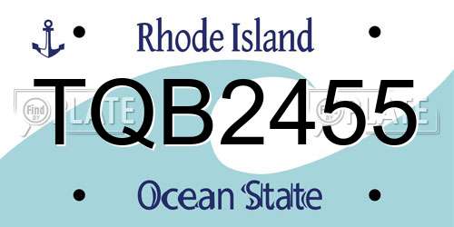 TQB2455 Rhode Island License Plate