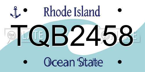 TQB2458 Rhode Island License Plate