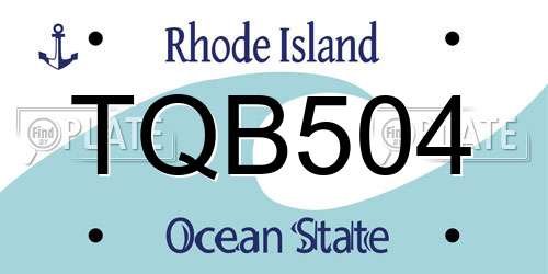 TQB504 Rhode Island License Plate