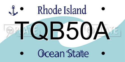 TQB50A Rhode Island License Plate