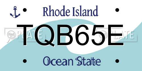 TQB65E Rhode Island License Plate