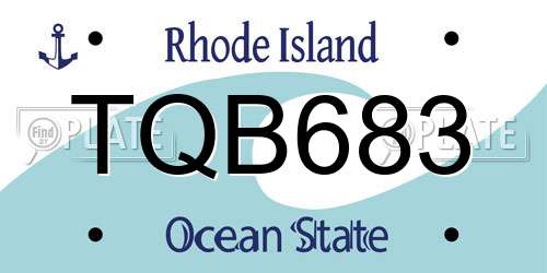 TQB683 Rhode Island License Plate