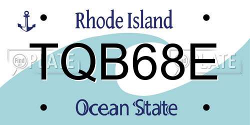 TQB68E Rhode Island License Plate