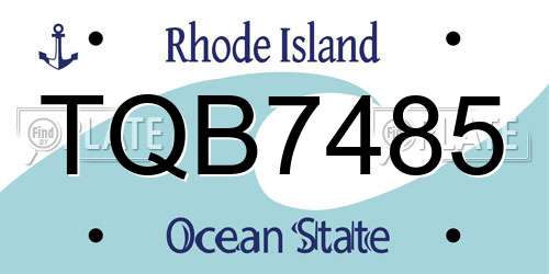 TQB7485 Rhode Island License Plate