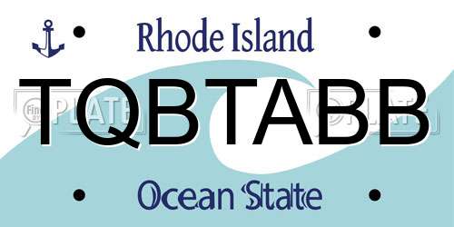 TQBTABB Rhode Island License Plate