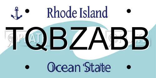 TQBZABB Rhode Island License Plate