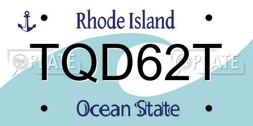 TQD62T Rhode Island License Plate