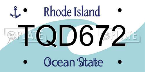 TQD672 Rhode Island License Plate